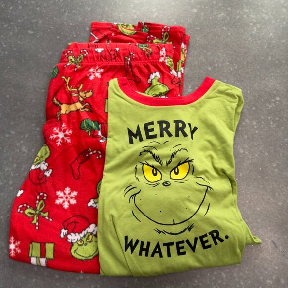 The Grinch "Merry Whatever" Christmas Pajama Set – Size Xl - Picture 5 of 11